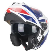 CGM 568S BER SPORT ÇENE AÇILIR MOTOSİKLET KASKI MAVİ-BEYAZ / XL thumbnail 2