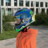 CGM 265R LUCKY BIO ÇOCUK KAPALI MOTOSİKLET KASKI Renkli / YXL thumbnail 3