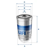 Ufi YAKIT FİLTRESİ VİDALI 145 C25 BRAVA CROMA MAREA PALIO PUNTO ASTRA F CORSA A 24.351.01 - 2