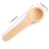 Ivory Mini Ahşap Kaşık Mini Baharat Kaşığı Ölçek Kaşığı 7.5 cm 10 Adet - 5