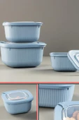 Flora Mikrodalga Saklama Kabı 3’lü Set, Buzluk Buzdolabı Mikrodalga Uygun Kapaklı Set (600-1100-1800ml) thumbnail 22