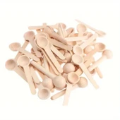 Ivory Mini Ahşap Kaşık Mini Baharat Kaşığı Ölçek Kaşığı 7.5 cm 10 Adet - 4