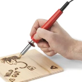 Elektrikli Ahşap Yakma Havyası Lehimi 30 W Kalem Oyma Gravür Seti Pyrography 21 Parça Metal Uç - 7