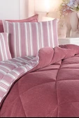 Upstyle Uyku Seti Wellsoft Yorganlı Pofuduk 3 Parça Tek Kişilik Soft Line Bordo - 3