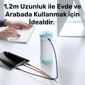 Usams US-SJ317 4in1 2*Lightning 1*Type-C 1*Micro Uçlu 1.2m 2A Örgülü Renkli Şarj ve Data Kablosu - 5