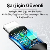Usams US-SJ317 4in1 2*Lightning 1*Type-C 1*Micro Uçlu 1.2m 2A Örgülü Renkli Şarj ve Data Kablosu - 7