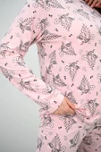 Kadın Büyük Beden Çiçek Desenli Uzun Kollu Pijama Takımı 4235-25 - 8