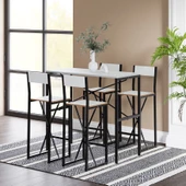 4 Kişilik Gzl Bar Masa Bar Sandalye Yemek Masa Sandalye Takımı Beyaz 1584 thumbnail 1