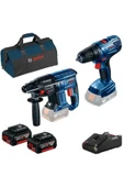 Bosch GBH 180-LI + GSR 180-LI + 2 x akü GBA 18V 4,0Ah + GAL 18V-40 + Bag - 1