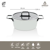 Sera Nova 7 Parça Seramik Tencere Tava Seti Beyaz - 3