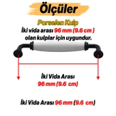 Kapıdağ Porselen Siyah Kulp 96 mm Mobilya Çekmece Mutfak Dolabı Dolap Kapak Kulplar Kulb Kulpu - 3