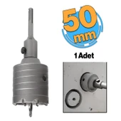 Adaptörlü Metal Sds Plus Elmas Panç Ø 50 mm Çap Delik Oyuk Açma Delme Buat Açma Testeresi 1 Adet - 1
