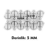 Epoksi Silikon Kalıp Çoklu Deniz Çapası Delikli Kolye Anahtarlık Küpe Kalıbı 12 Li - 4