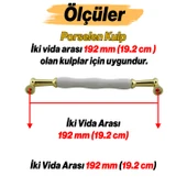 Anav Porselen Gold Altın Kulp 192 mm Mobilya Çekmece Mutfak Dolabı Dolap Kapak Kulplar Kulb Kulpu thumbnail 3