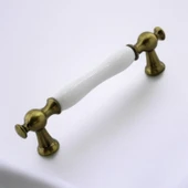 Aruh Porselen Antik Sarı Kulp 128 mm Mobilya Çekmece Mutfak Dolabı Dolap Kapak Kulplar Kulb Kulpu thumbnail 4