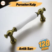 Aruh Porselen Antik Sarı Kulp 128 mm Mobilya Çekmece Mutfak Dolabı Dolap Kapak Kulplar Kulb Kulpu thumbnail 1