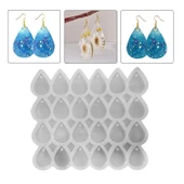 Epoksi Silikon Kalıp Çoklu Damla Kolye Anahtarlık Küpe Kalıbı 24 Lü - 1