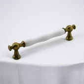 Aruh Porselen Antik Sarı Kulp 160 mm Mobilya Çekmece Mutfak Dolabı Dolap Kapak Kulplar Kulb Kulpu thumbnail 5