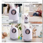 Sevimli Ayıcıklı Işıklı Hava Nemlendirici Buhardanlık Buhar Makinası Difizör 300 Ml  BEYAZ - 1