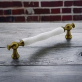 Aruh Porselen Antik Sarı Kulp 160 mm Mobilya Çekmece Mutfak Dolabı Dolap Kapak Kulplar Kulb Kulpu thumbnail 2