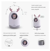 Sevimli Ayıcıklı Işıklı Hava Nemlendirici Buhardanlık Buhar Makinası Difizör 300 Ml  BEYAZ - 3