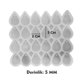 Epoksi Silikon Kalıp Çoklu Damla Kolye Anahtarlık Küpe Kalıbı 24 Lü - 4