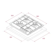 GL General GLO 024SARK Rustik 60 cm Krem Emaya Ankastre Ocak - 4