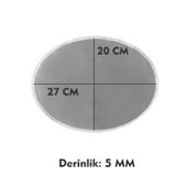 Epoksi Silikon Kalıp YERLİ ÜRETİM Oval Tepsi Kalıbı Düz 20X27 CM - 2