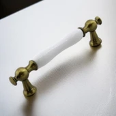 Aruh Porselen Antik Sarı Kulp 128 mm Mobilya Çekmece Mutfak Dolabı Dolap Kapak Kulplar Kulb Kulpu thumbnail 5