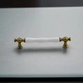 Aruh Porselen Antik Sarı Kulp 160 mm Mobilya Çekmece Mutfak Dolabı Dolap Kapak Kulplar Kulb Kulpu thumbnail 7