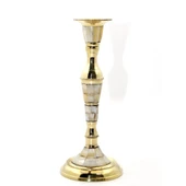 Tekli Pirinç Sedefli Şamdan Model 1 - 1