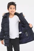 Natürel Kürklü Erkek Çocuk Şişme Mont 51246 - 8