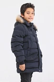 Natürel Kürklü Erkek Çocuk Şişme Mont 51246 - 5