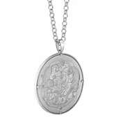 AgaKulche 1 Ons Silver 14 Ayar Kalemli Altın Çerçeve Kolye thumbnail 3