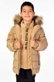 Natürel Kürklü Erkek Çocuk Mont 51248 - 5