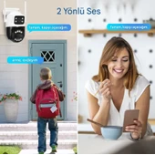 Icsee 8MP Çift Lens Kamera  Su Geçirmez Güvenlik Kamera Gece Görüş İnsan İzleme Güvenlik Kamerası - 2