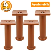 (4 ADET) Ayarlanabilir Destek 15 Cm Kahverengi Mobilya Kanepe Koltuk Baza Yükseltme Ayağı Ayakları - 1