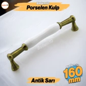 Anav Porselen Antik Sarı Kulp 160 mm Mobilya Çekmece Mutfak Dolabı Dolap Kapak Kulplar Kulb Kulpu thumbnail 1
