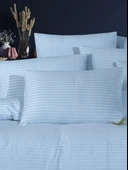 Lastikli Çarşaflı Tek Kişilik Nevresim Takımı Saten Mavi - 3