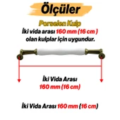 Anav Porselen Antik Sarı Kulp 160 mm Mobilya Çekmece Mutfak Dolabı Dolap Kapak Kulplar Kulb Kulpu thumbnail 3