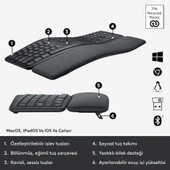 Logitech Ergo K860 920-010109 Q Kablosuz Klavye - outlet - 2