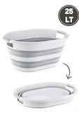 Flora 25 litre Katlanır Sepet, Akordiyon Katlanır Çamaşır Selesi Oyuncak Kutusu Organizer 25lt thumbnail 2