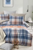 Lastikli Çarşaflı Çift Kişilik Nevresim Takımı Plaid - 3