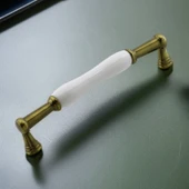 Anav Porselen Antik Sarı Kulp 160 mm Mobilya Çekmece Mutfak Dolabı Dolap Kapak Kulplar Kulb Kulpu thumbnail 2