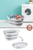 Flora 25 litre Katlanır Sepet, Akordiyon Katlanır Çamaşır Selesi Oyuncak Kutusu Organizer 25lt thumbnail 1