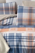 Lastikli Çarşaflı Çift Kişilik Nevresim Takımı Plaid - 4