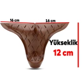 (4 ADET) Kumsal Mobilya Kanepe Koltuk Ayağı 12 Cm Kahverengi Ahşap Desenli Ayakları - 5