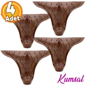 (4 ADET) Kumsal Mobilya Kanepe Koltuk Ayağı 12 Cm Kahverengi Ahşap Desenli Ayakları - 1