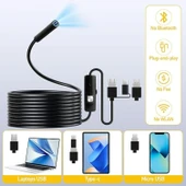 Ozmik CMR71  Işıklı 5M endoskopi kamerası 1080p HD su geçirmez IP67 8 LED  Android ve iOS thumbnail 2