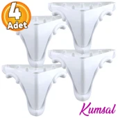 (4 ADET) Kuğu 11 cm  Beyaz Mobilya Kanepe Koltuk Ayağı Ayakları - 1
